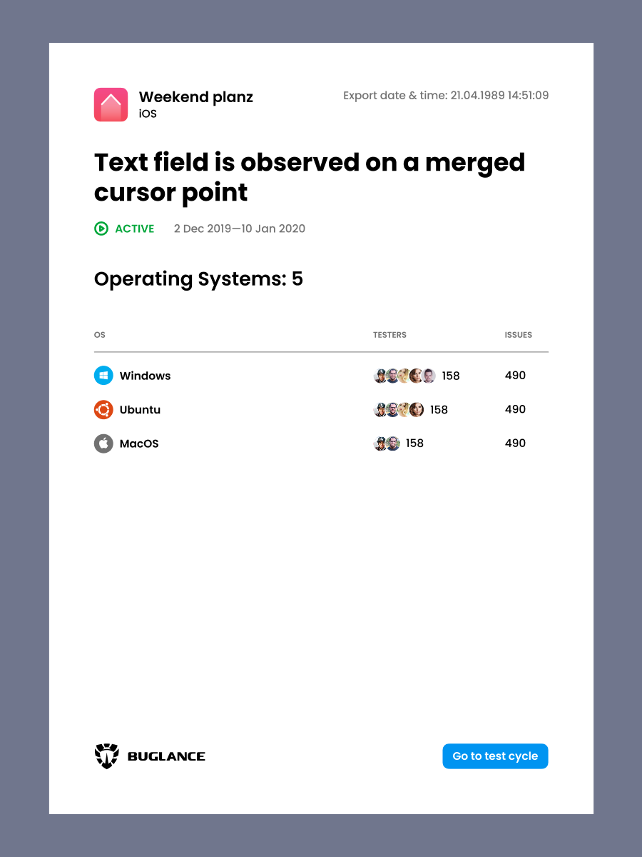 BuglancePDFExport
