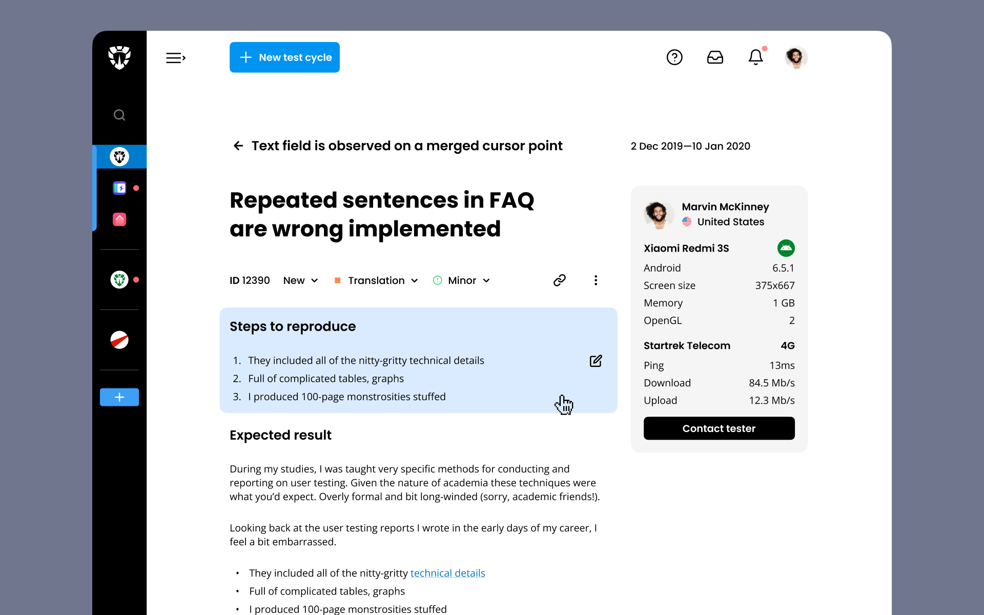 BuglanceWebAppReports