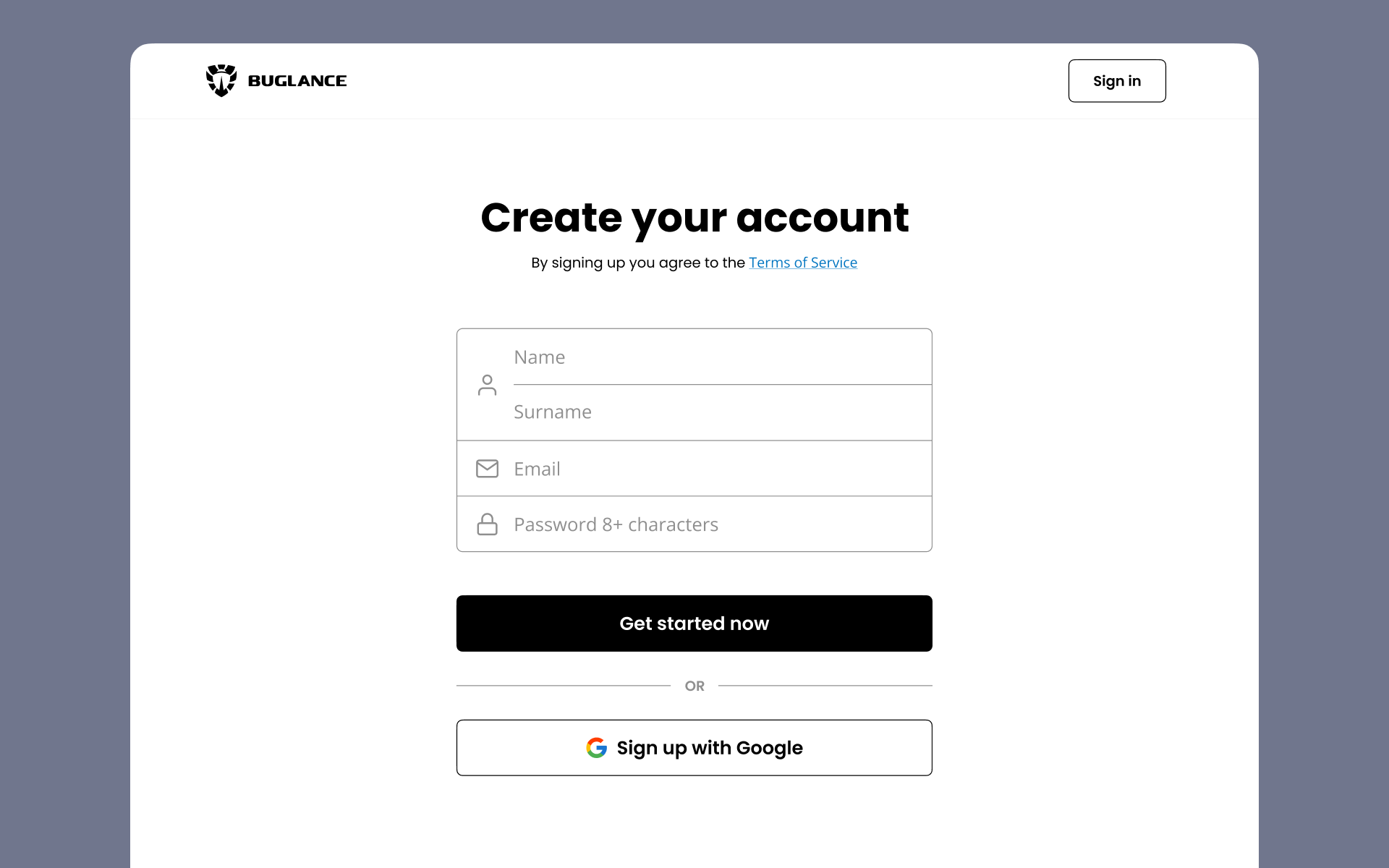 BuglanceWebApp
