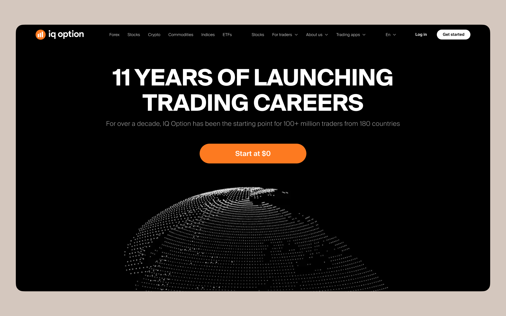 IQ Option website in its new visual identity