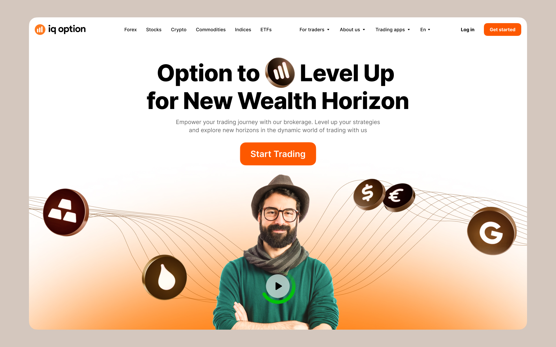 IQ Option website in its new visual identity