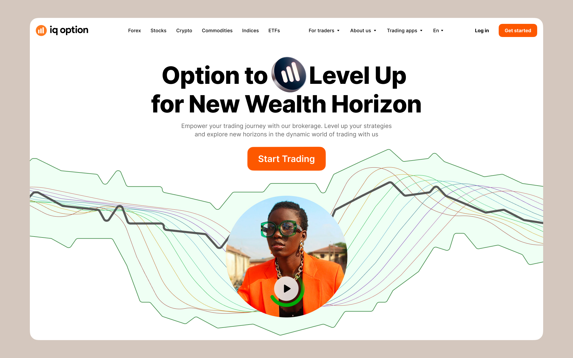 IQ Option website in its new visual identity