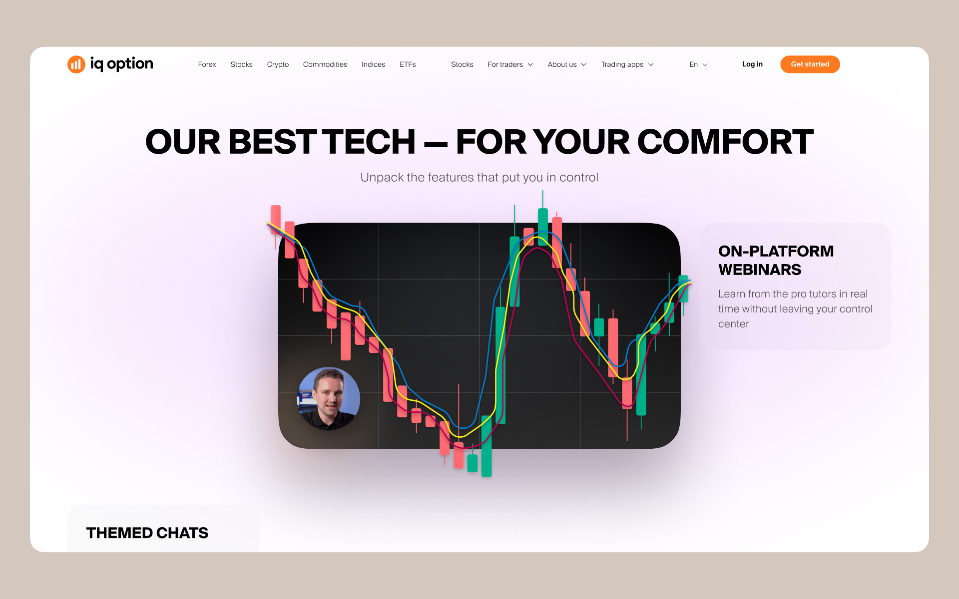 IQ Option website in its new visual identity