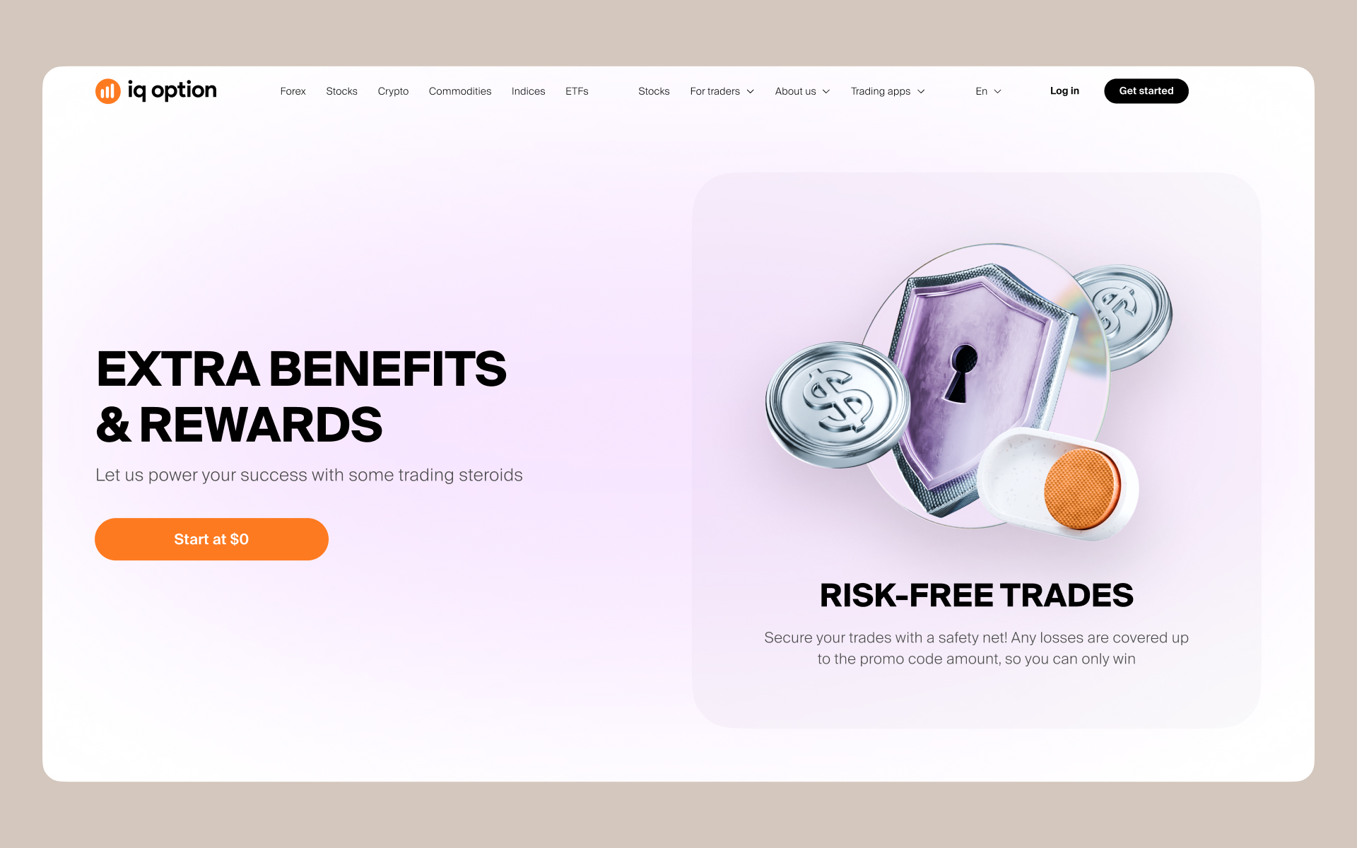 IQ Option website in its new visual identity