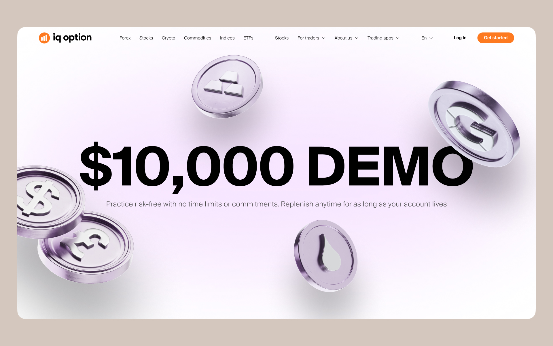 IQ Option website in its new visual identity