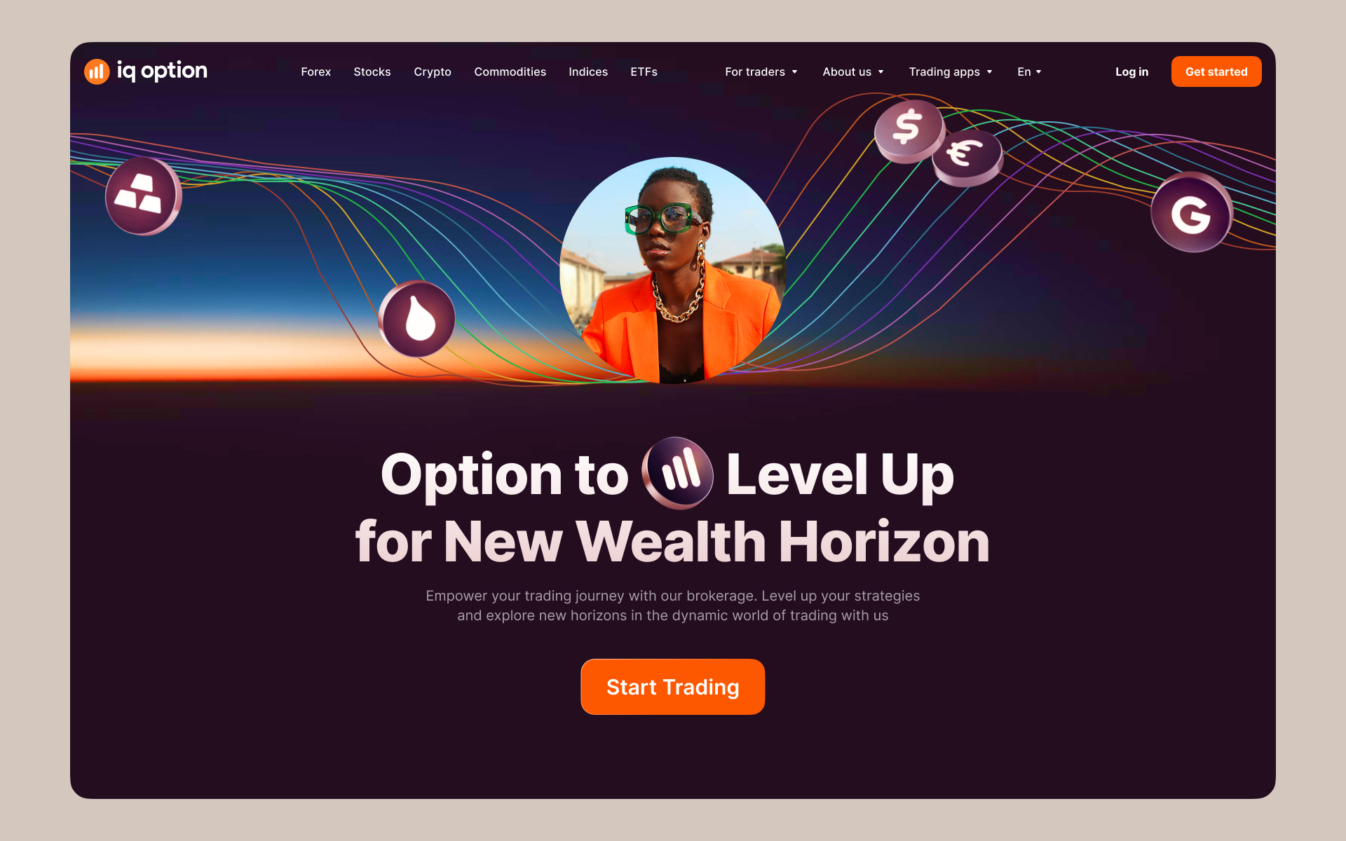 IQ Option website in its new visual identity