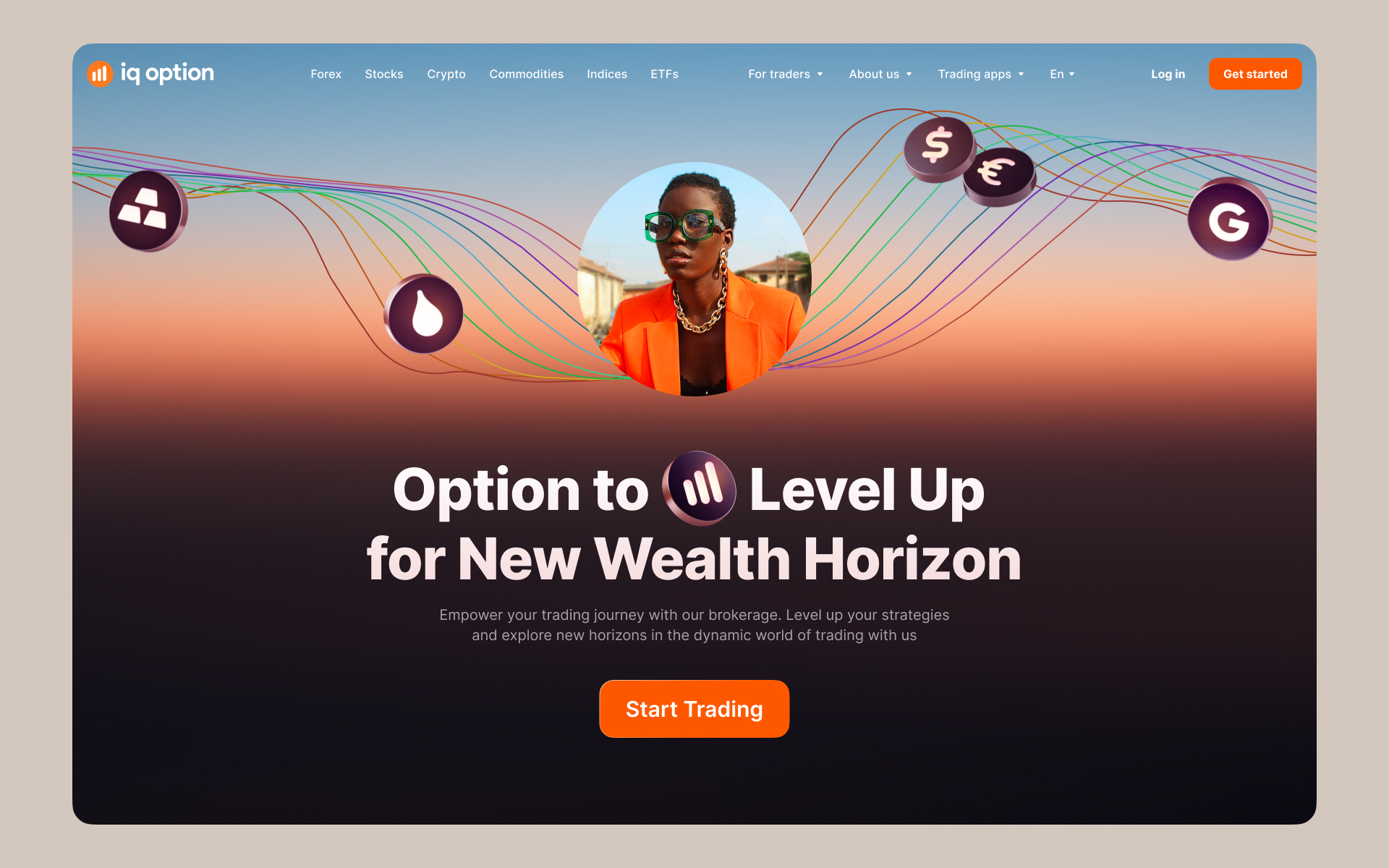 IQ Option website in its new visual identity